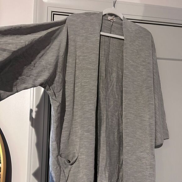 Anthropologie x Donni Slouchy Ribbed Striped Open Cardigan - Picture 2 of 4